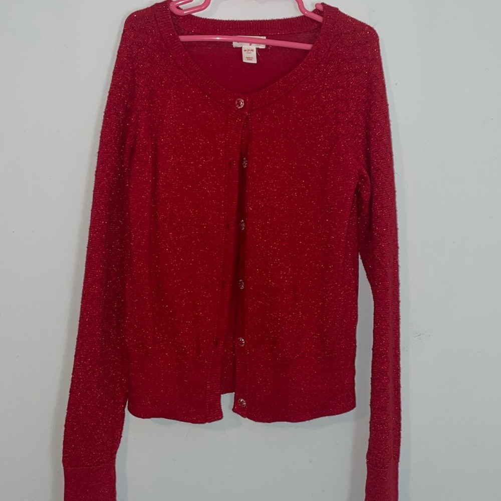 Kids Sparkly Red Cardigan